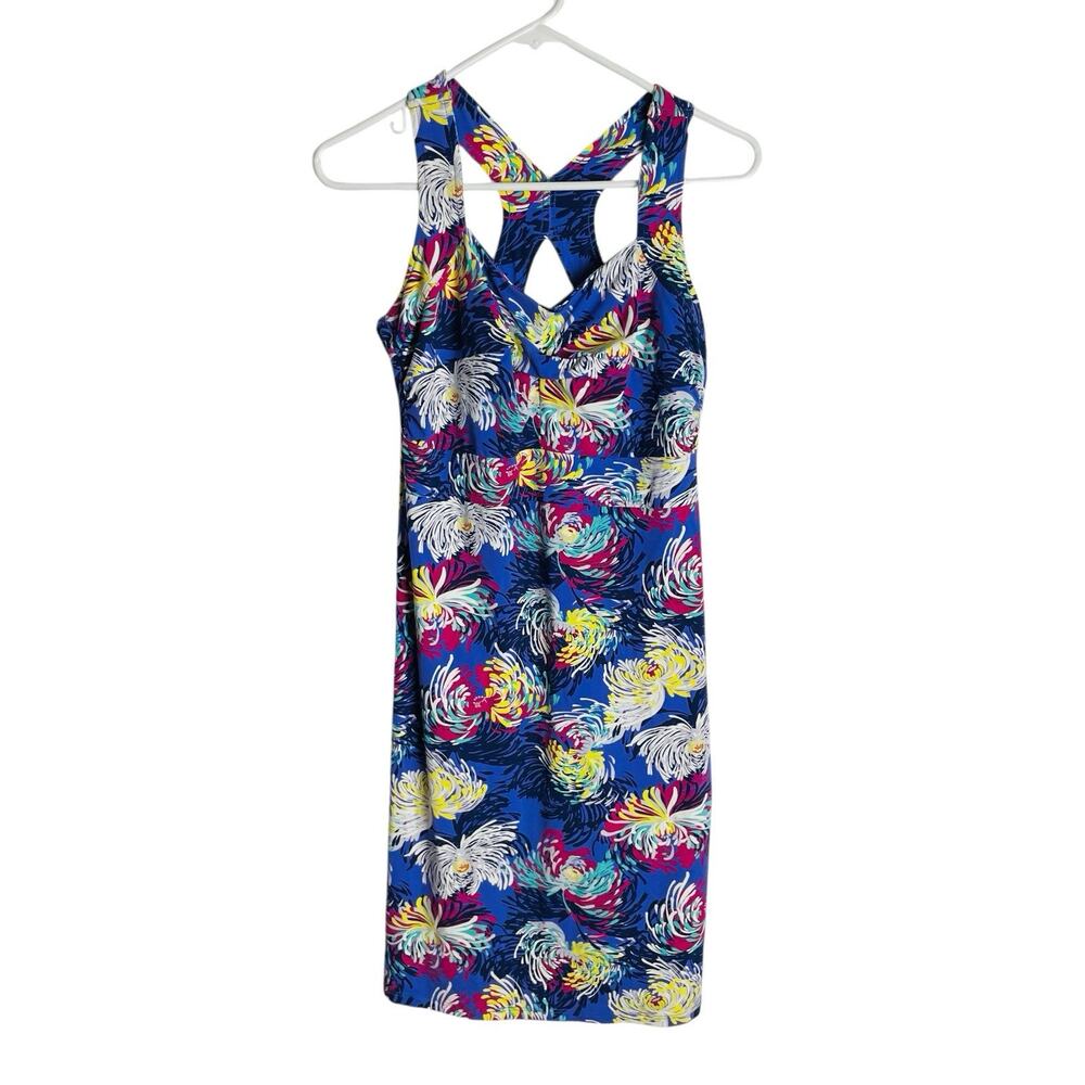 Zinni Garnett Hill Yoga Dress Womens S Purple Floral Shelf Bra Racer Back Active - Picture 2 of 8
